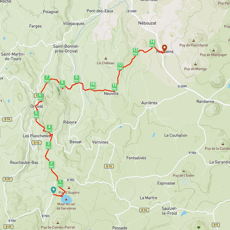 Carte du parcours - jour 2